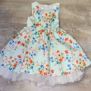 American Princess Floral Dress - Blue, Orange, Pink